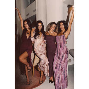 12th Tribe Odette Mocha Mesh Maxi Dress Size M